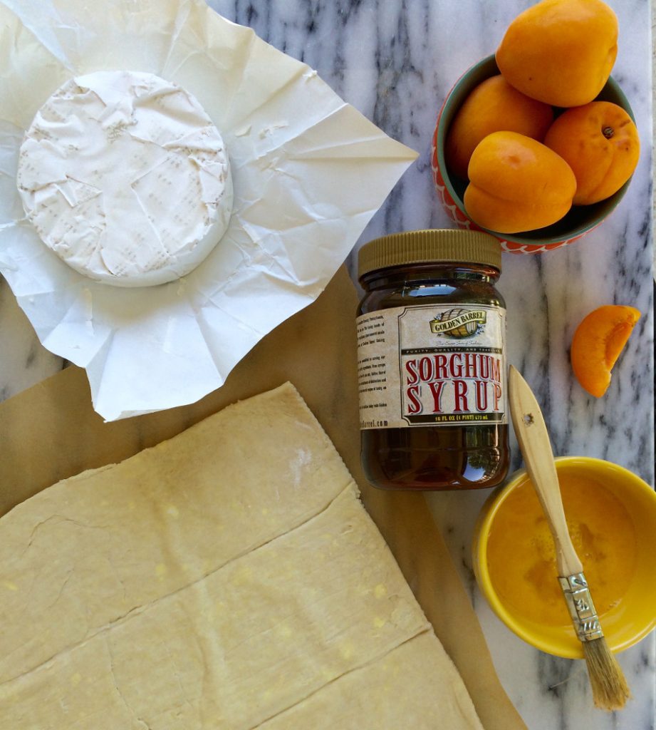 Baked Apricot Brie with Sorghum Syrup