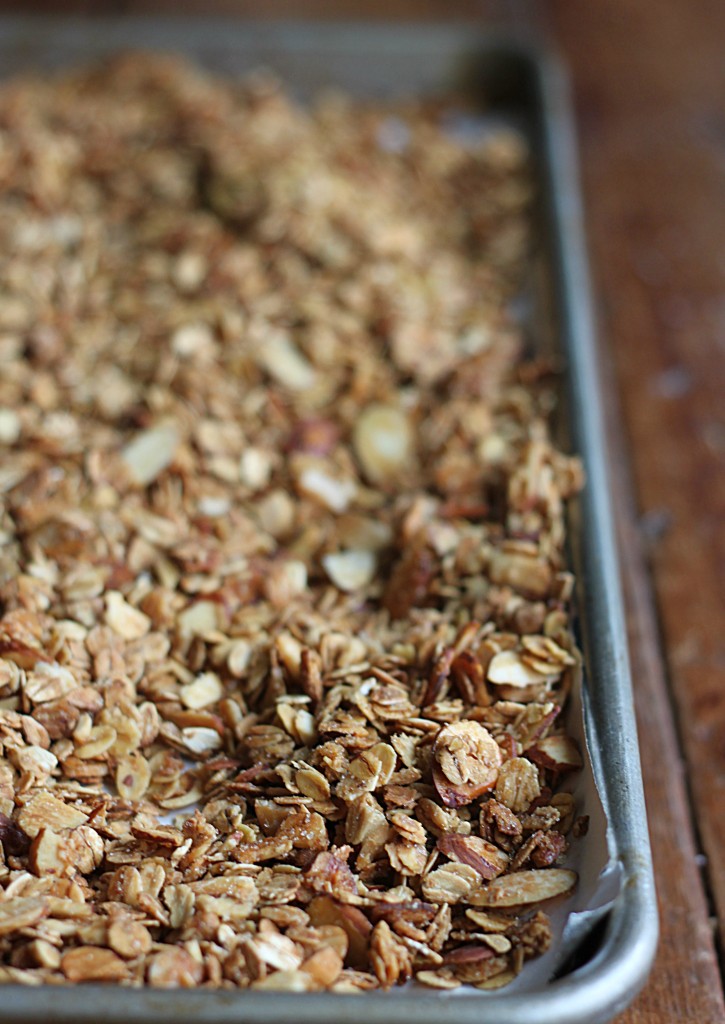 Homemade Granola (with Butter Flavored Coconut Oil) on tray
