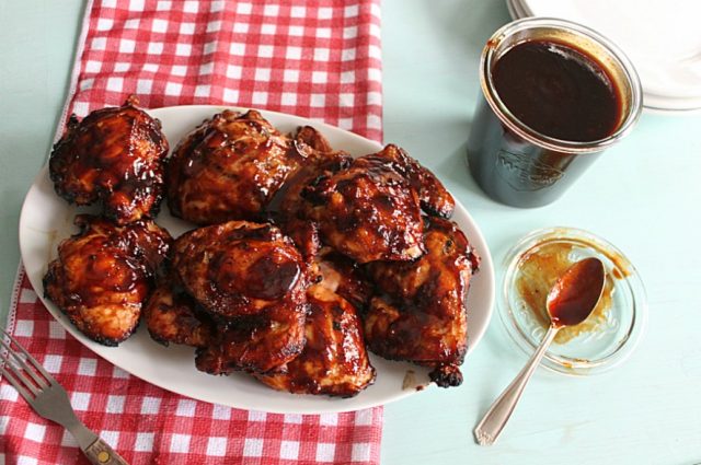 Grilled Chicken with Homemade Molasses BBQ Sauce