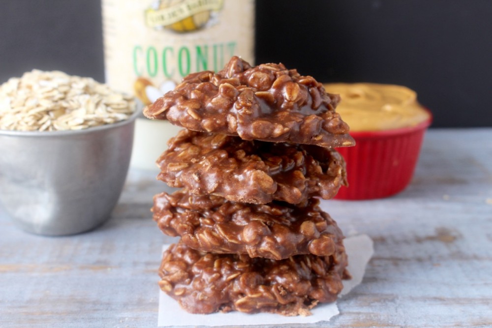 No Bake Cookies made with Golden Barrel Coconut Oil