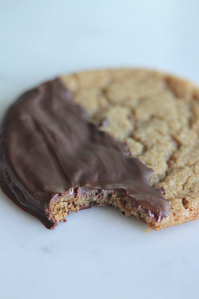 Chocolate Dipped Brown Butter Brown Sugar Cookie
