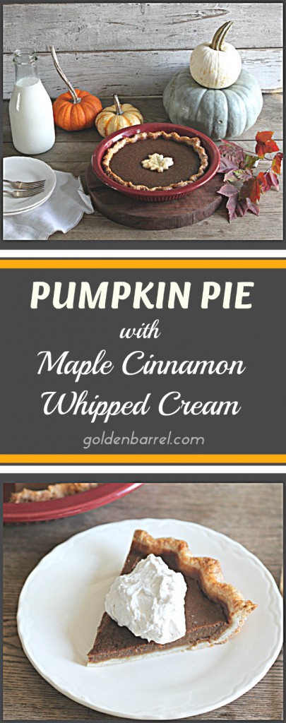 Pumpkin Pie with Maple Cinnamon Whipped Cream - Golden Barrel