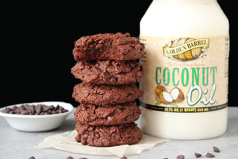 Paleo Double Chocolate Cookies made with Golden Barrel Coconut Oil