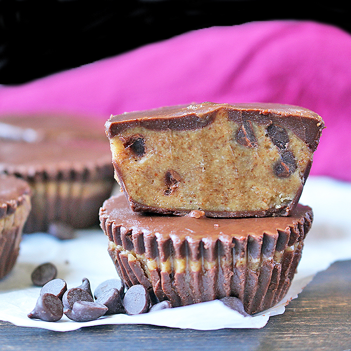 Paleo Cookie Dough Cups Just Out of the Fridge