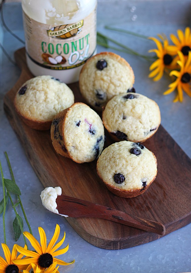 Blueberry Muffins Made with Coconut Oil