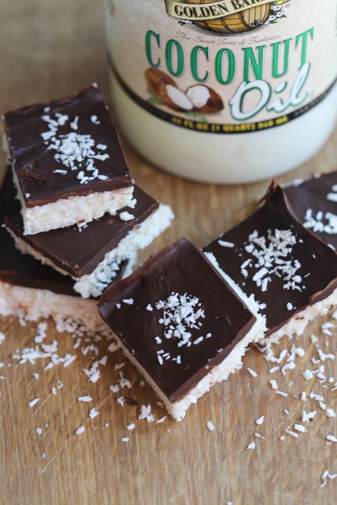 Chocolate Coconut Bars with Golden Barrel Coconut Oil