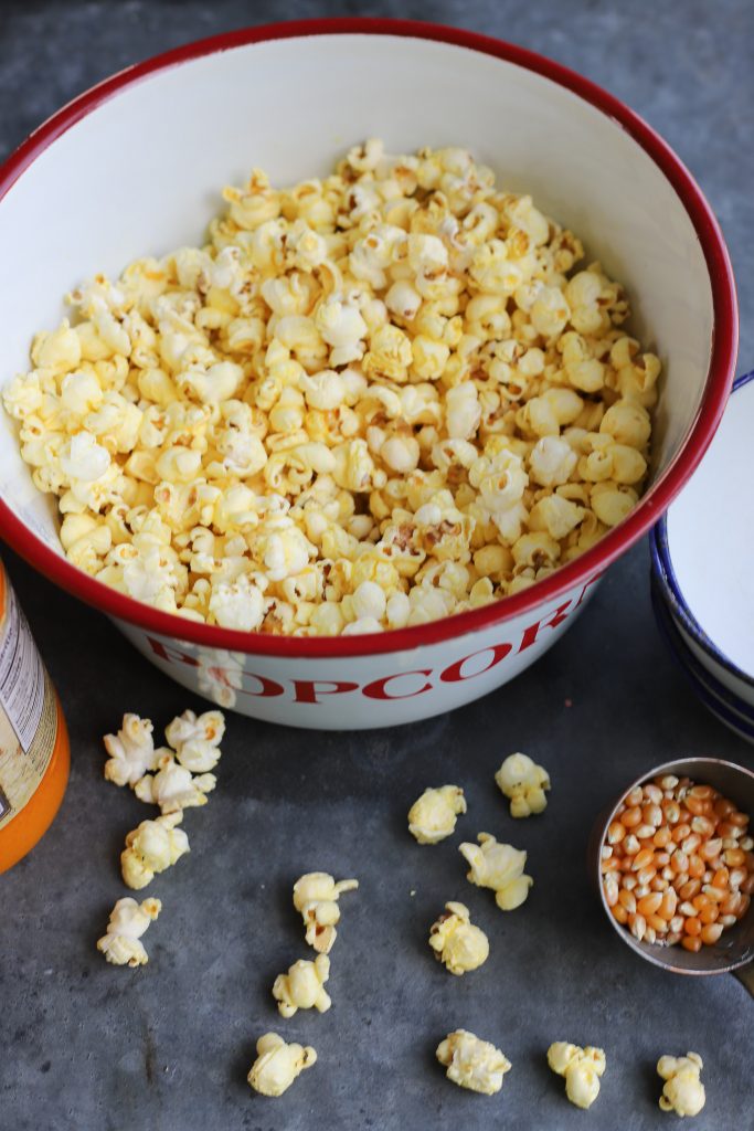 Homemade Butter Flavored Coconut Oil Popcorn