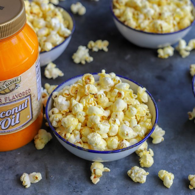 Popcorn made with Golden Barrel Butter Flavored Coconut Oil