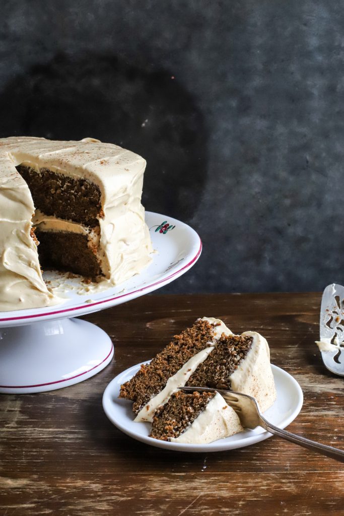 Gingerbread Cake with Molasses Cream Cheese Icing