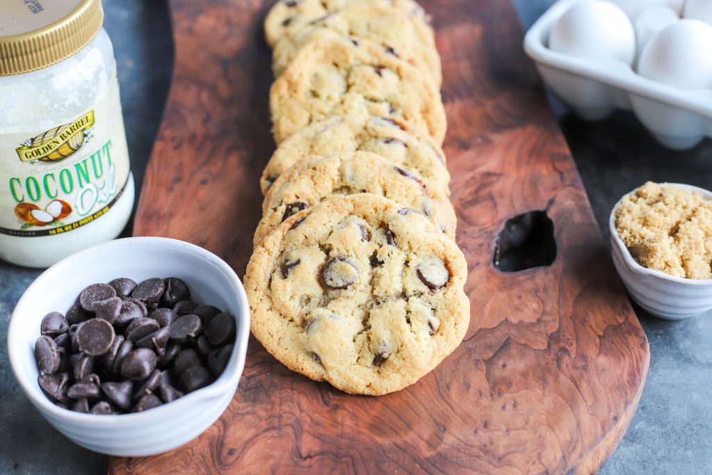 Classic Crunchy Chocolate Chip Cookies with Golden Barrel Coconut Oil and Brown Sugar