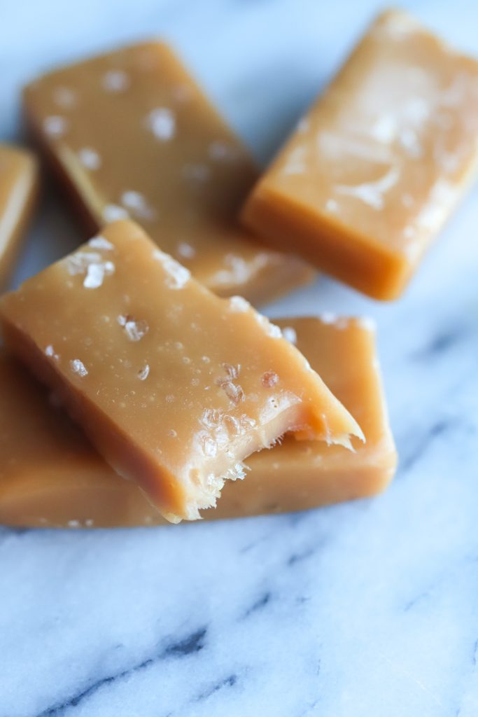 Chewy Homemade Salted Caramels